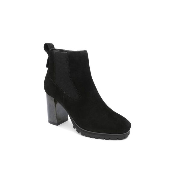 SANCTUARY Shoes - SANCTUARY Womens Black Back Pull-Tab Ravish Toe Block Heel Leather Chelsea 5.5 M